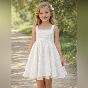 art class Cream Smocked Sundress for Girls